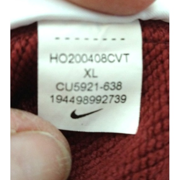 NIKE PULLOVER HOODIE, MAROON, SIZE XL, LONG SLEEVE, DRI FIT, EASY CARE - Picture 5 of 11